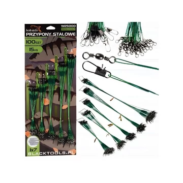 Hokkaido acél előkék csukázáshoz 100db 5 méretben 15-28cm W25000-Z