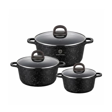 WORTHAIR 6 részes gránit bevonatos edénykészlet 18–22–26cm WORTHAIR-6