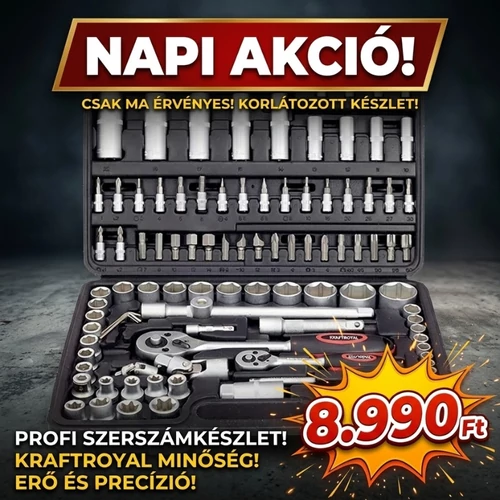 KrafTech dugókulcs 108 részes