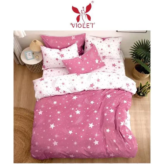7 részes vastag ágynemű hullócsillag pink
