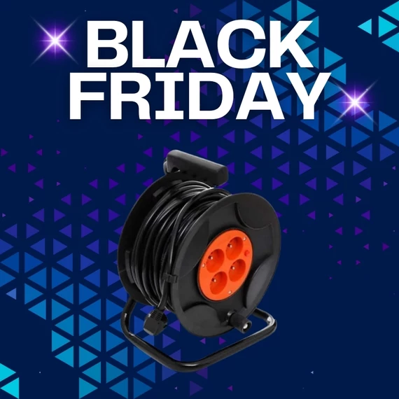 Boxer 50 m kerti hosszabbító kábeldob 4 db aljzattal 2950W BX754 - BLACK FRIDAY