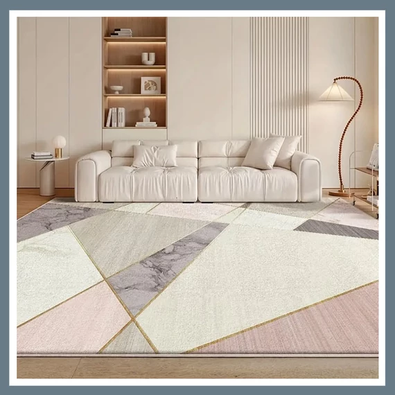 Pasztell geometria bársonyszőnyeg – 100x160 cm LP919422-1