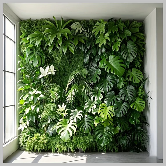 Dzsungel pálma és monstera műnövény dekor falpanel 40 x 60 cm AJ1686205