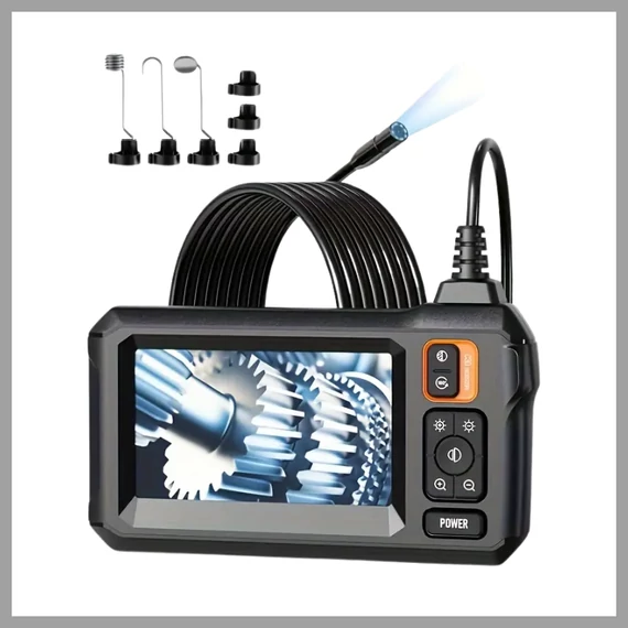 Vízálló Ipari Endoszkóp – 8 mm Digitális Boreszkóp 4.3" IPS kijelzővel, dual lencsével (10 m) PC26454-c