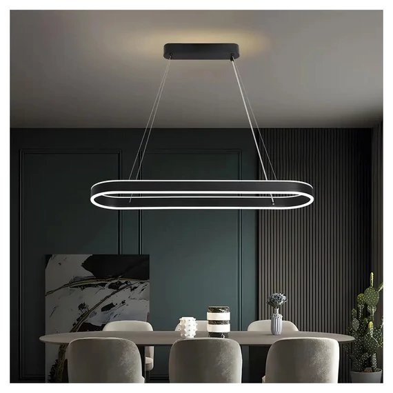 Modern LED mennyezeti lámpa ovális matt fekete LB1362712