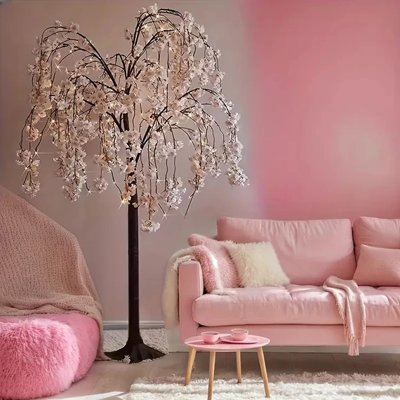 LED-es díszcseresznyefa virágzó ággal – 120 cm  PP1728448-12