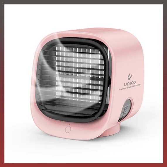 Hordozható mini léghűtő ventilátor rózsaszín 12578