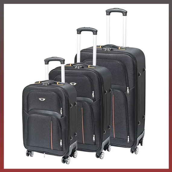 Leziter TraveLux Light gurulós bőrönd 3 részes szett fekete LTRLBS-BL