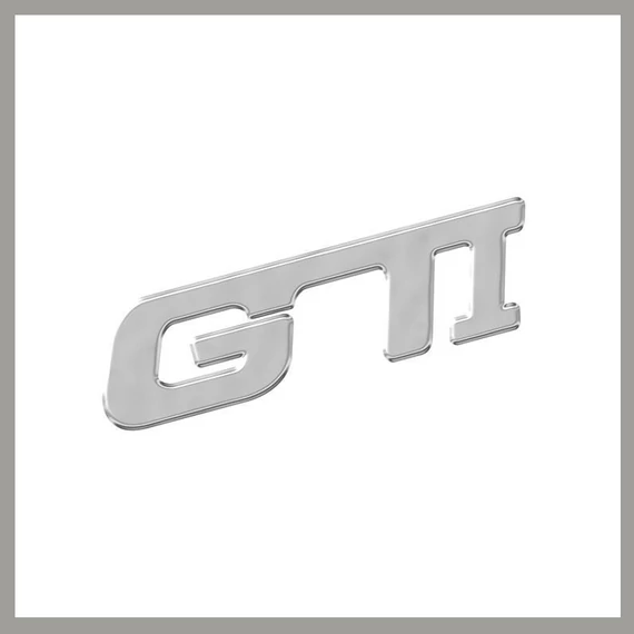 GTI Krómozott Autóembléma – Öntapadós, Ezüst színű 35217