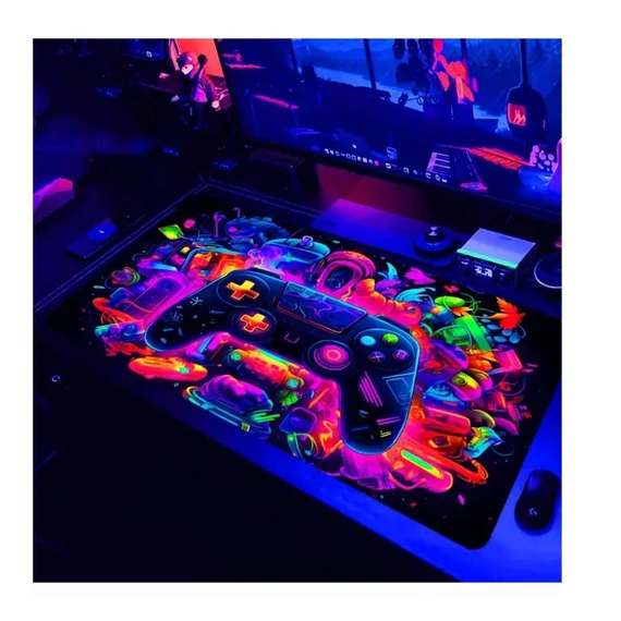 Fluoreszkáló játékvezérlős egérpad – 80 × 30 cm VK828990