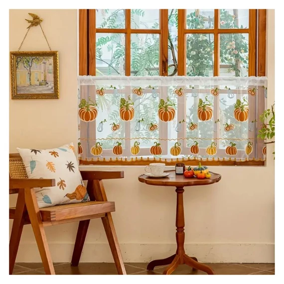 Tök mintás  hímzett, áttetsző függöny 142x55cm LF5238390-3