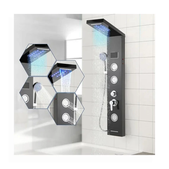 Zuhanypanel hidromasszázs funkcióval és LED világítással – 17K13QK5X
