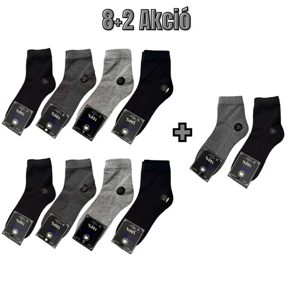 8+2 Férfi pamut zokni 39–42 MP3002-5