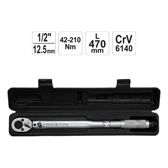 Nyomatékkulcs 1/2" – 42–210 Nm YT-0760