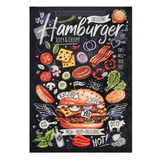 Konyhai Szőnyeg Hamburger mintával 80x150cm