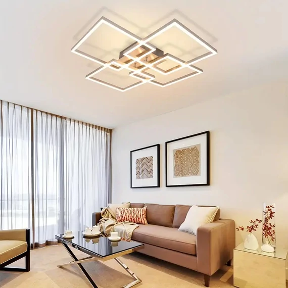 Modern LED mennyezeti lámpa ezüst kerettel TN1678354-E