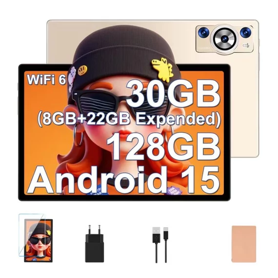 DEERTiME E9 10.1” Android 15 tablet - Arany színben 1K653V6WQA