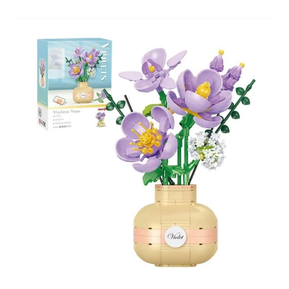 BALODY Mini Blocks Viola – Kék Rózsa Virágváza Építőjáték (522 db) holm20071