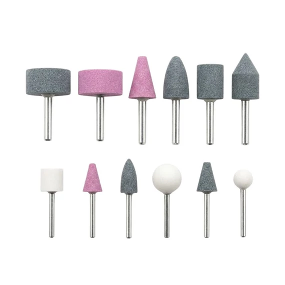 12 Részes Csapos Köszörűkő Készlet (1/4" és 1/8" Szárral) – ZP-1013