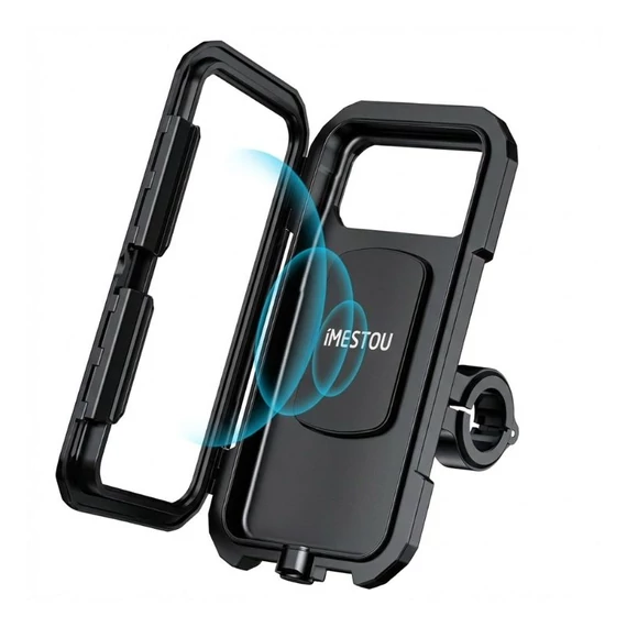 iMESTOU IP67 Vízálló Motoros Telefontartó (L-es Méret) – Vezeték Nélküli és USB-C Töltéssel holm20156