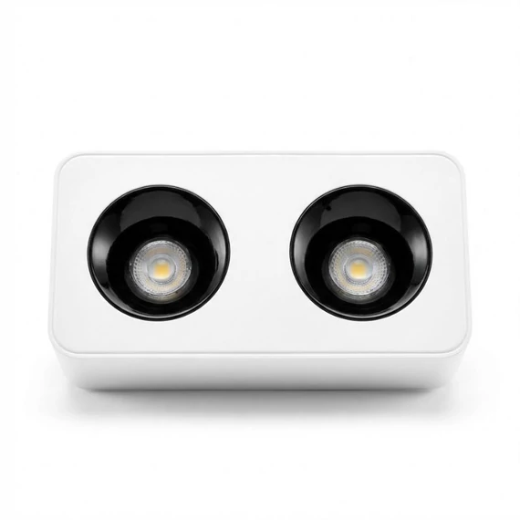 Modern Téglalap LED Mennyezeti Lámpa - 2-es Spot (Fehér/Fekete) LEDS-02