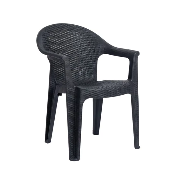 Anadolu 3D Rattan Mintás Műanyag Kerti Szék – Antracit PVC-RAT-02