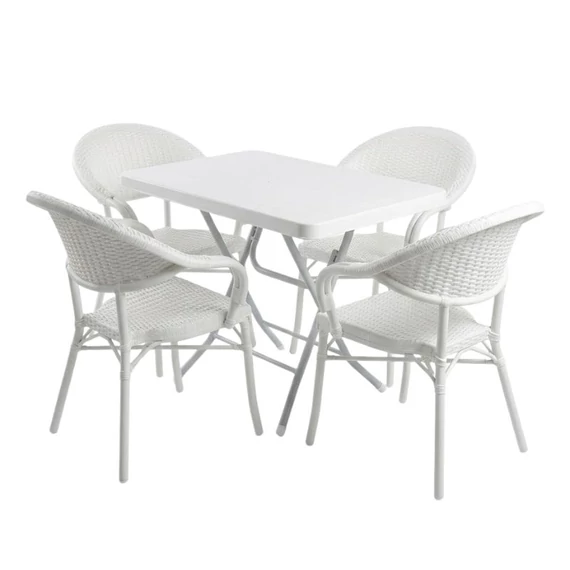 Anadolu 3D Rattan Mintás Kerti Garnitúra – Fehér PVC-RAT-04