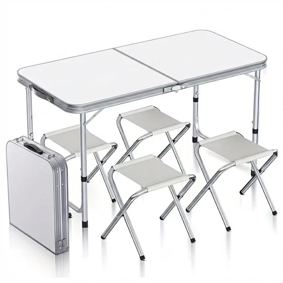 Összecsukható Kemping Szett – 120 cm-es asztal + 4 db szék XJ3238736