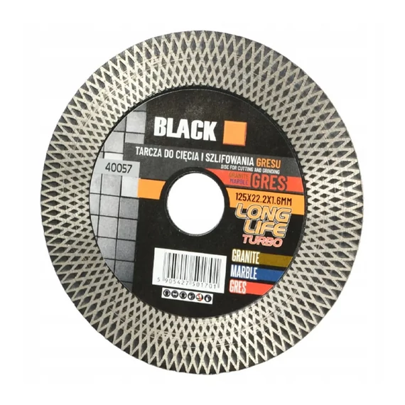 BLACK 125mm-es kő, kerámia, csempe száraz vágókorong – 40057