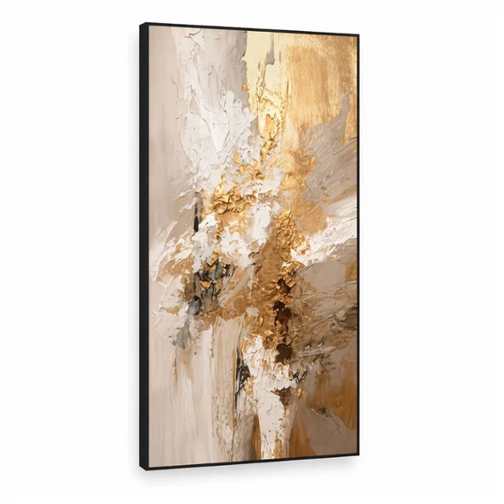 Modern absztrakt arany-fehér vászon falikép 60x120cm 5QM065KW1G