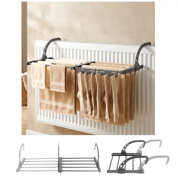 Radiátorra akasztható ruhaszárító kihúzható résszel 45-83x35cm 779120