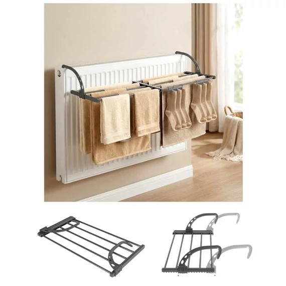 Radiátorra akasztható ruhaszárító kihúzható résszel 68,5-123x35cm 779121