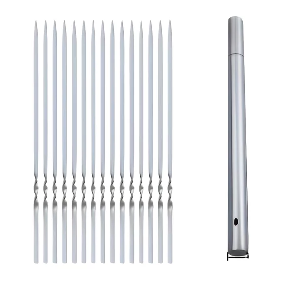 50 db Rozsdamentes acél BBQ nyárs, tárolócsővel UQ501934-2