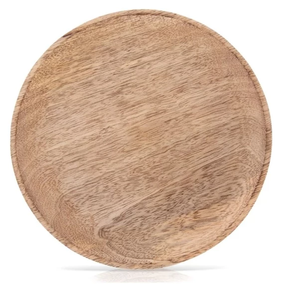 MANGO Természetes Kerek Fa Tálalótányér (20 cm) 153893