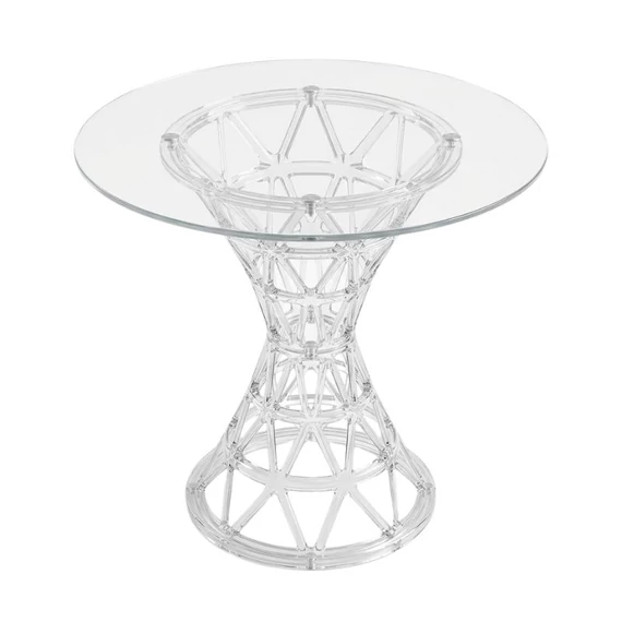 Modern kerek asztal átlátszó talppal MKA-01