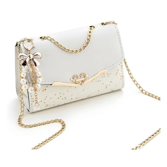 Női válltáska láncos pánttal - Fehér HF2434596-2
