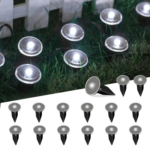 Napelemes LED Kerti Lámpafüzér - 15 Darabos, Hideg Fehér TQ1796757-15H