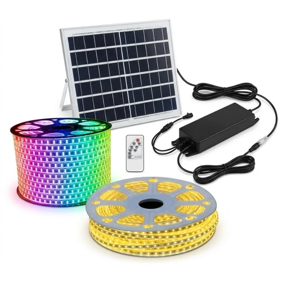 Solar LED szalag világítás napelemes panellel 10 m IP67 SL10M