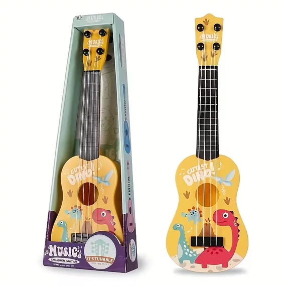 Játék gitár dinós mintás sárga KD4623967-DS
