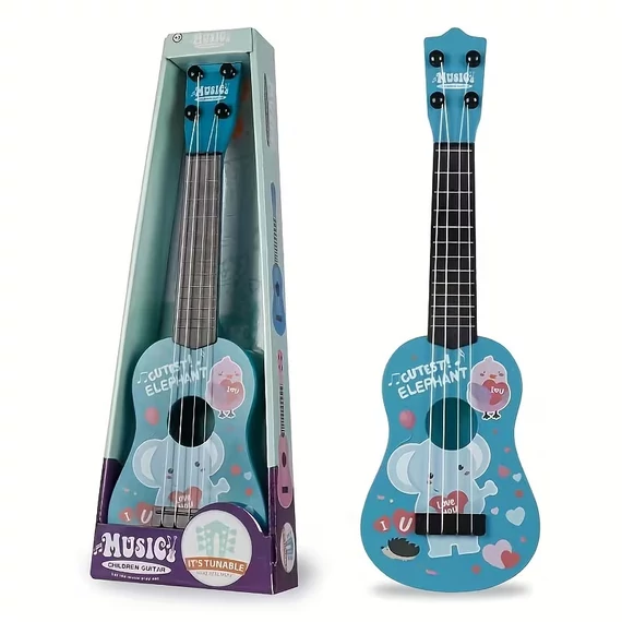 Játék gitár elefánt mintás zöld KD4623967-EZ