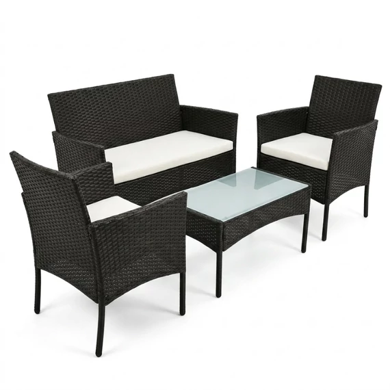 Modern Rattan Kerti Bútor Garnitúra – 4 részes PVC-RAT-19