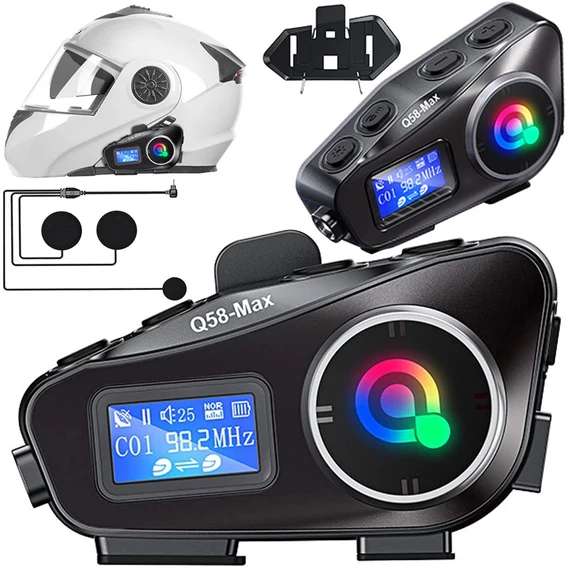 Bluetooth motoros sisak kihangosító intercom q58max 10186