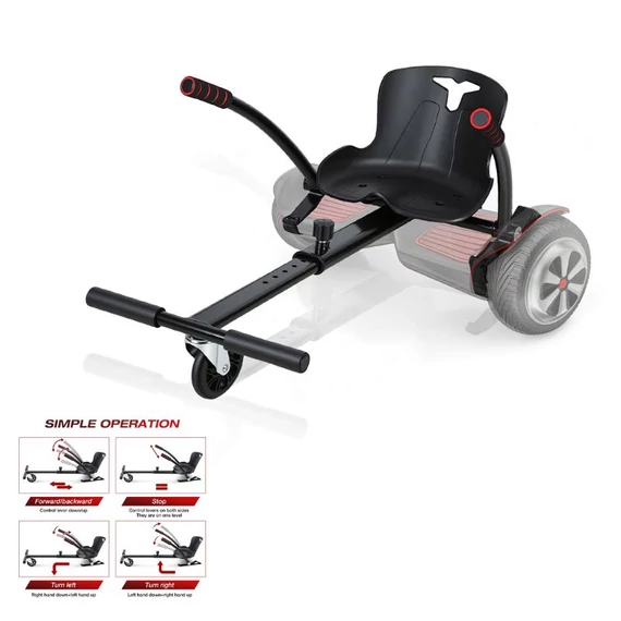 Hoverboardra szerelhető gokart ülés állítható vázzal fekete 81M115Q3X9