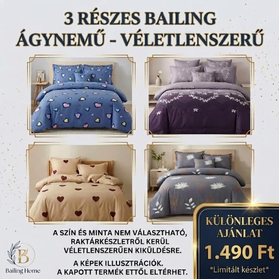 3 Részes Véletlenszerű BAILING Ágynemű Garnitúra