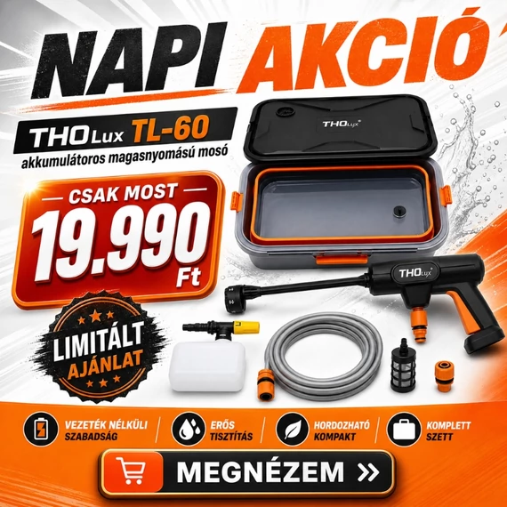 THOLux akkumulátoros magasnyomású mosó 21V TL-60