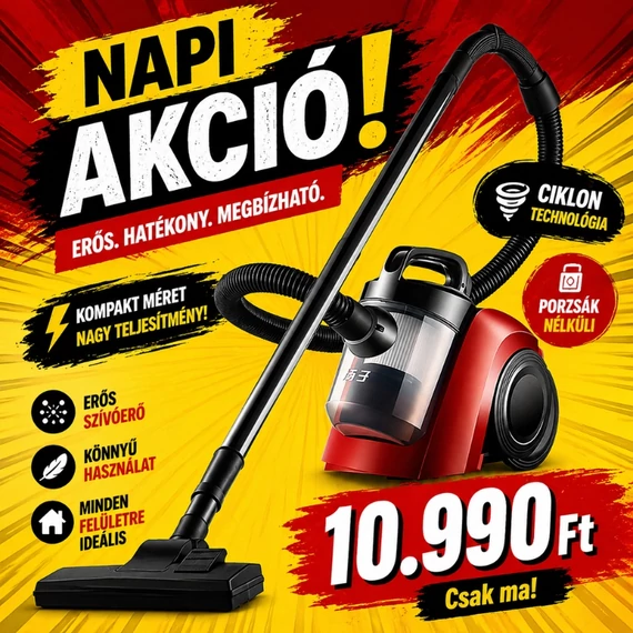 Porszívó 1000W 2L mosható tartály holm8554