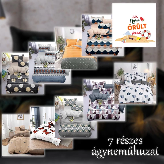 7 részes ágynemű garnitúra - random