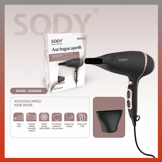 Sody Hajszárító 1800-2000W SD3025BK
