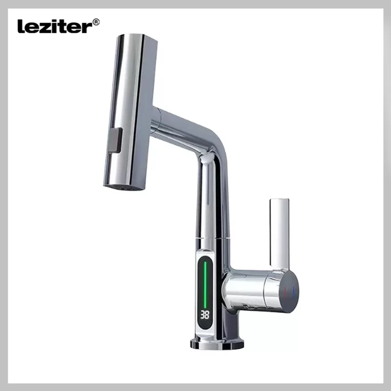 LEZITER Mara mosogató csaptelep multifunkciós fejjel, kijelzővel króm ZS-7020-CH