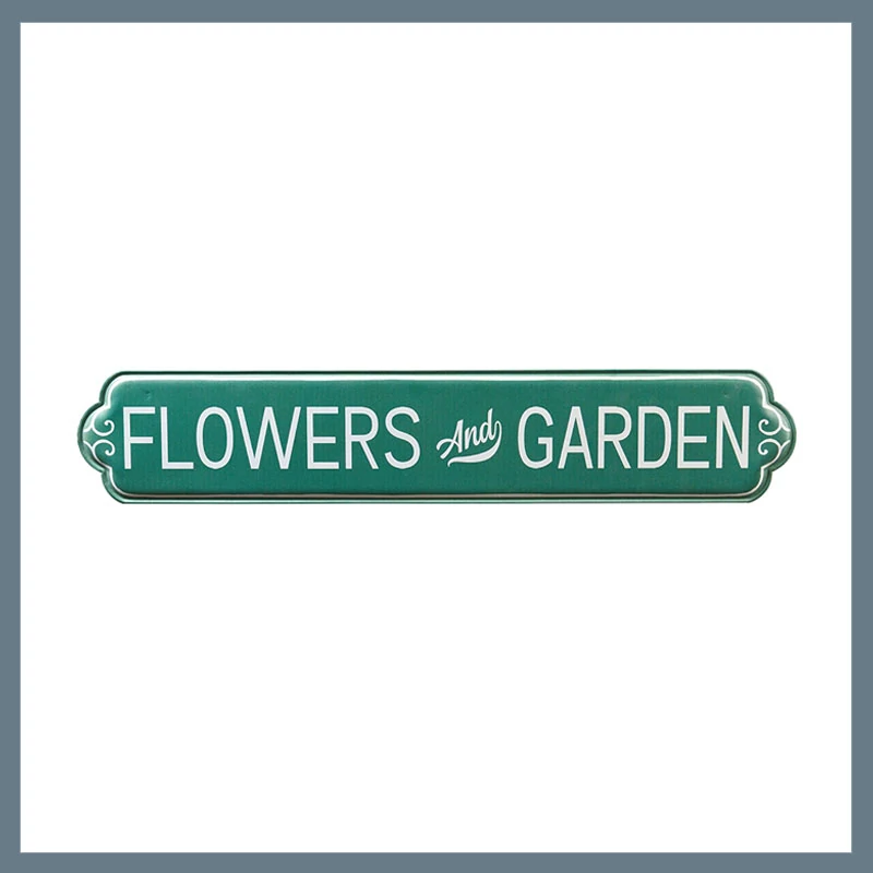 Fémtábla 80x15cm - Flowers and Garden felirat 92762